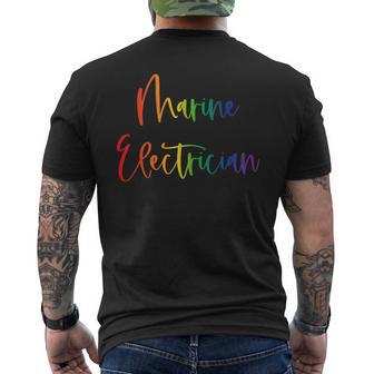 Gay Lesbian Trans Pride Lives Matter Marine Electrician Men's T-shirt Back Print - Monsterry AU