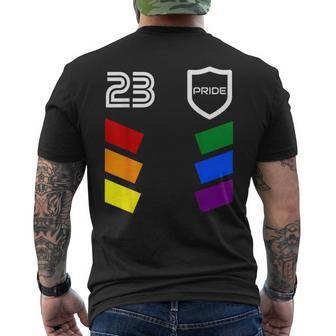 Gay Pride 2023 Retro Soccer Fan Jersey Lgbt Men's T-shirt Back Print - Monsterry CA