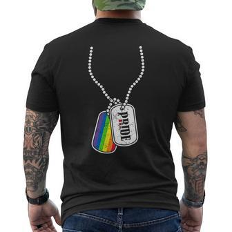 Gay Pride Flag Lgbt Military Dog Tag Men's T-shirt Back Print - Monsterry UK