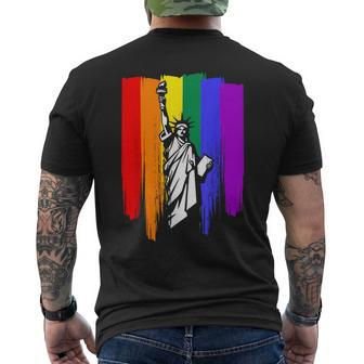 Gay Pride New York Lgbt Statue Of Liberty For New Yorker Men's T-shirt Back Print - Monsterry