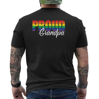 Gay Pride Proud Grandpa Lgbt Ally For Family Rainbow Mens Back Print T-shirt | Mazezy
