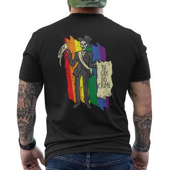 Be Gay Skeleton Straight Ally Lgbtq Gay Pride Month Men's T-shirt Back Print - Monsterry DE