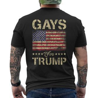 Gays For Trump Stars And Stripes American Flag Men's T-shirt Back Print - Monsterry DE