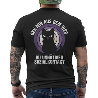 Geh Mir Aus Dem Weg Du Unnötiger Sozialkontakt Humour T-Shirt mit Rückendruck - Seseable