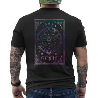 Gemini Tarot Card May June Birthday Astrology Zodiac Sign Men's T-shirt Back Print - Monsterry