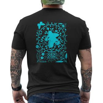 Gen Con Botanical Meeple Game Lover Mens Back Print T-shirt - Thegiftio UK
