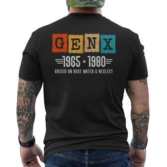 Gen X Raised On Hose Water & Neglect 1965 1980 Gen X Men's T-shirt Back Print - Seseable