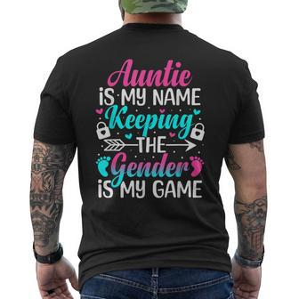 Gender Reveal Auntie For A Keeper Of The Gender Aunt Men's T-shirt Back Print - Monsterry
