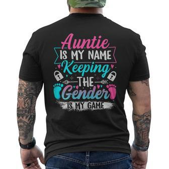 Gender Reveal For A Keeper Of The Gender Aunt Men's T-shirt Back Print - Seseable