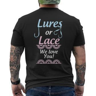 Gender Reveal Lures Or Lace We Love You Party Men's T-shirt Back Print - Monsterry UK