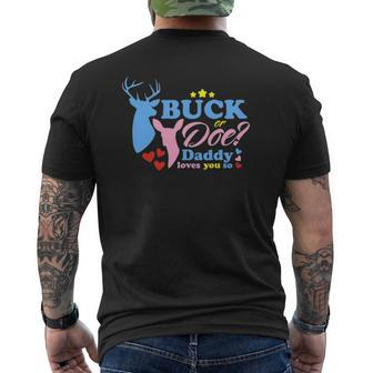 Gender Reveal Party Buck Or Doe Daddy Loves You So Mens Back Print T-shirt | Mazezy
