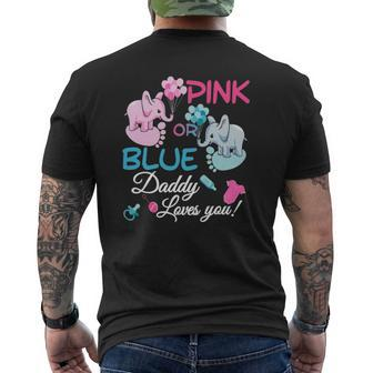 Gender Reveal Party Supplies Daddy Loves You Cute Mens Mens Back Print T-shirt | Mazezy