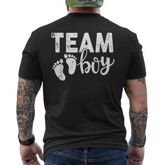 Gender Reveal Team Boy Blue Boy Family Baby Party Supplies Men's T-shirt Back Print - Monsterry CA