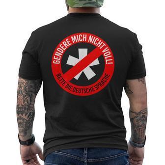 Gendere Mich Nicht Voll Gendersternchen Anti Gegen Gendern T-Shirt mit Rückendruck - Seseable