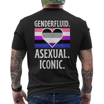 Genderfluid Asexual Iconic Pride Flag Genderqueer Queer Men's T-shirt Back Print - Monsterry AU