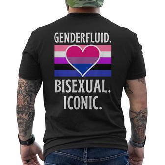 Genderfluid Bisexual Iconic Genderqueer Queer Pride Flag Men's T-shirt Back Print - Monsterry CA