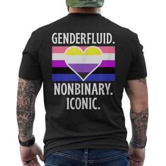 Genderfluid Nonbinary Iconic Pride Flag Genderqueer Queer Men's T-shirt Back Print - Monsterry AU