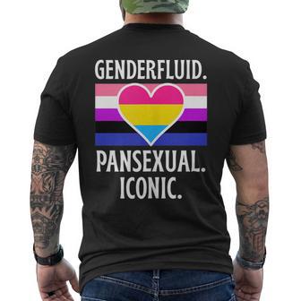 Genderfluid Pansexual Iconic Pride Flag Genderqueer Queer Men's T-shirt Back Print - Monsterry AU