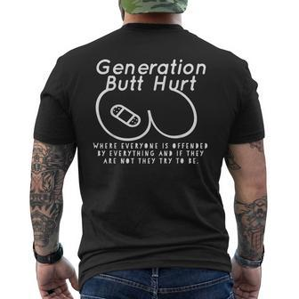 Generation Butt Hurt Butthurt Millennial Men's T-shirt Back Print - Monsterry AU
