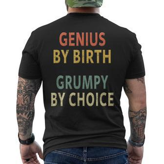 Genius By Birth Grumpy By Choice Vintage Men's T-shirt Back Print - Monsterry