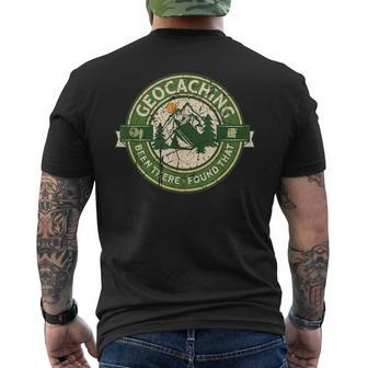 Geocaching Retro Distressed Geocache Lover Women Men's T-shirt Back Print - Thegiftio UK