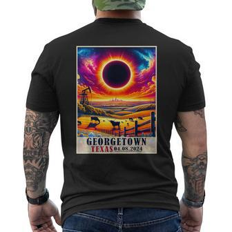 Georgetown Texas Total Solar Eclipse 2024 Totatily Vintage Men's T-shirt Back Print - Monsterry