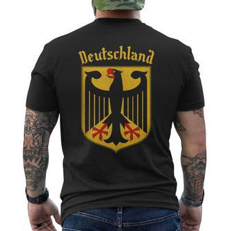 German Eagle Deutschland Coat Of Arms Flag Souvenir Men's T-shirt Back Print - Monsterry