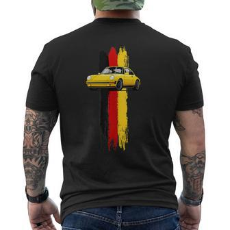 German Flag Colors & Classic Retro Vintage German Sports Car Men's T-shirt Back Print - Monsterry
