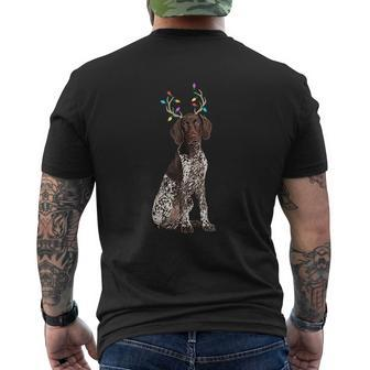 German Shorthaired Pointer Reindeer Christmas Dog Mens Back Print T-shirt - Seseable