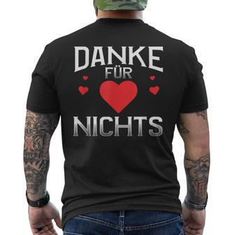 German Proverb Best Danke Für Nichts T-Shirt mit Rückendruck - Seseable