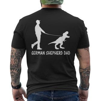 German Shepherd Dad Dinosaur Gsd Owners Father's Day Men's T-shirt Back Print - Monsterry