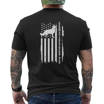German Shepherd Dad Vintage American Flag Patriotic Dog Mens Back Print T-shirt | Mazezy UK