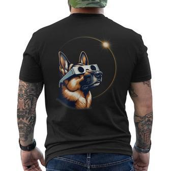 German Shepherd Dog Solar Eclipse 2024 Men's T-shirt Back Print - Monsterry