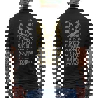 German Shepherd Ears Up System Armed T Men's T-shirt Back Print - Thegiftio UK