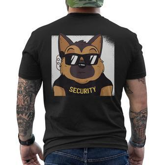 German Shepherd Security Guard Alsatian Dog Men's T-shirt Back Print - Monsterry