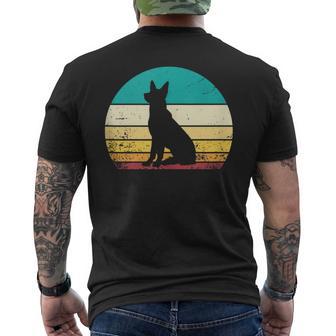 German Shepherd Vintage Retro Sunset Shepherds Dog Lovers Men's T-shirt Back Print - Monsterry