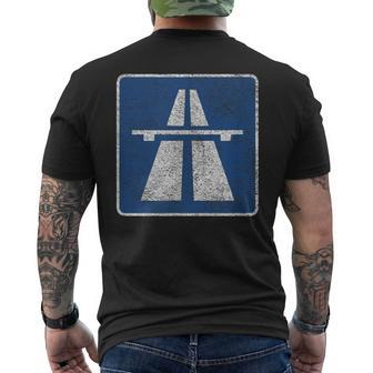 Germany Autobahn Sign Bundesautobahn No Limits Men's T-shirt Back Print - Monsterry AU