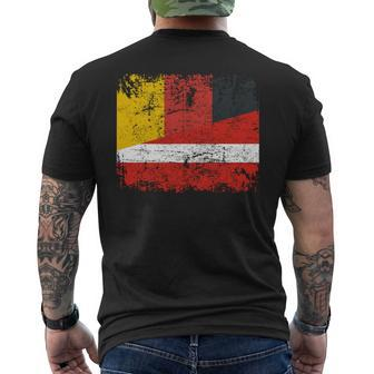 Germany Latvia Flags Half Latvian German Roots Vintage Men's T-shirt Back Print - Monsterry AU