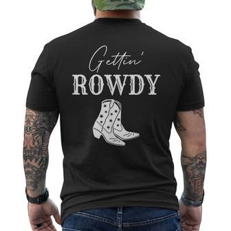 Getting Rowdy Bridesmaid Western Cowgirls Bachelorette Party Men's T-shirt Back Print - Thegiftio UK