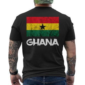 Ghana Vintage Ghanese Flag Africa Ghanese Roots Ghana Flag Men's T-shirt Back Print - Thegiftio UK