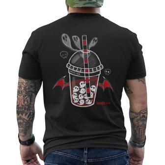 Ghos-Tea Spooky Boba Emo Goth Alt Red Men's T-shirt Back Print - Thegiftio UK