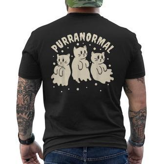 Ghost Hunting Cat Paranormal Investigator Ghost Researcher Men's T-shirt Back Print - Seseable