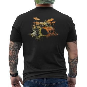 For Drummers Drumsticks Vintage Drum Kit T-Shirt mit Rückendruck - Seseable