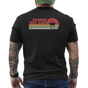 Idea For Father's Day Bbq Smokin' Hot Dad Mens Back Print T-shirt | Mazezy