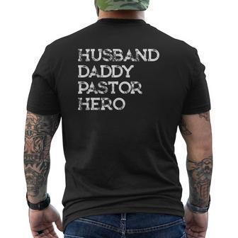 For Pastor Husband Dad Hero Religious Mens Back Print T-shirt | Mazezy