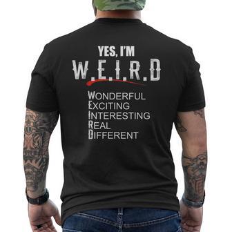 For Sarcasm Lover Yes I'm Weird Sarcastic Men's T-shirt Back Print - Monsterry DE