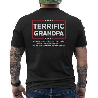 For Terrific Grandpa Mens Back Print T-shirt | Mazezy
