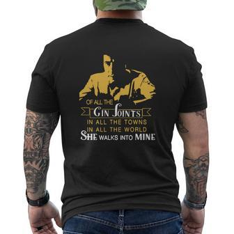 Gin Joints In All The Towns In All The World She Walks Into Mine Mens Back Print T-shirt - Thegiftio UK