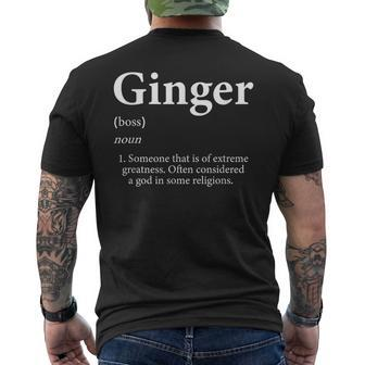 Ginger Definition Personalized Name For Ginger Meme Men's T-shirt Back Print - Seseable