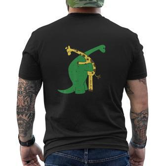 Giraffe Dinosaur Hug Love Dino Animals Safari Halloween Shirt Mens Back Print T-shirt - Thegiftio UK